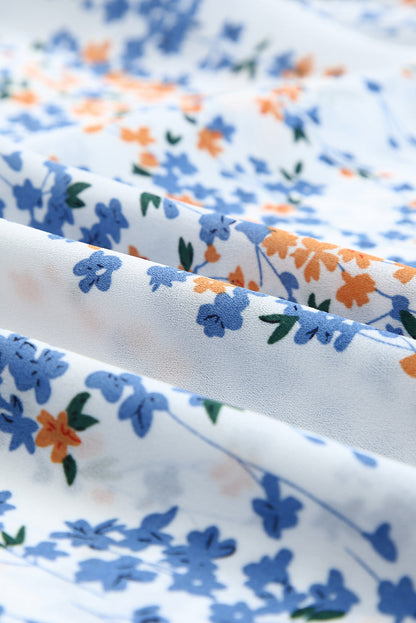 Black Multicolor Floral Ruffled Crop Top and Maxi Skirt Set 100%Polyester Two Piece Sets by Fleurcouture | Fleurcouture