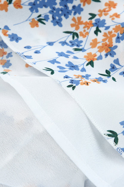 Black Multicolor Floral Ruffled Crop Top and Maxi Skirt Set 100%Polyester Two Piece Sets by Fleurcouture | Fleurcouture