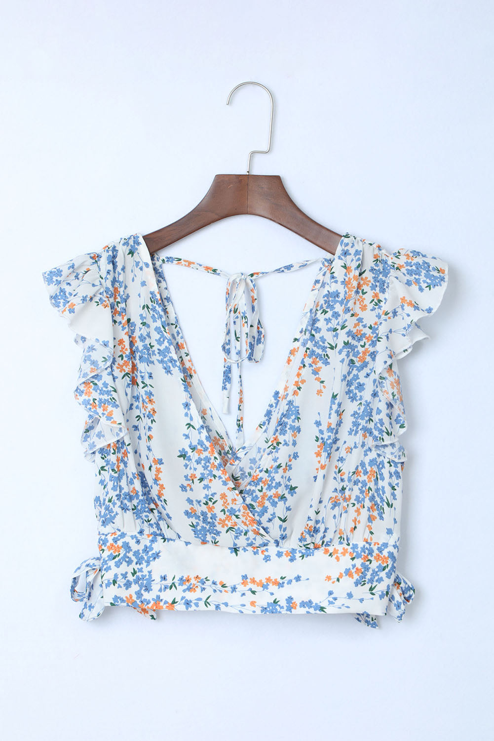 Black Multicolor Floral Ruffled Crop Top and Maxi Skirt Set 100%Polyester Two Piece Sets by Fleurcouture | Fleurcouture