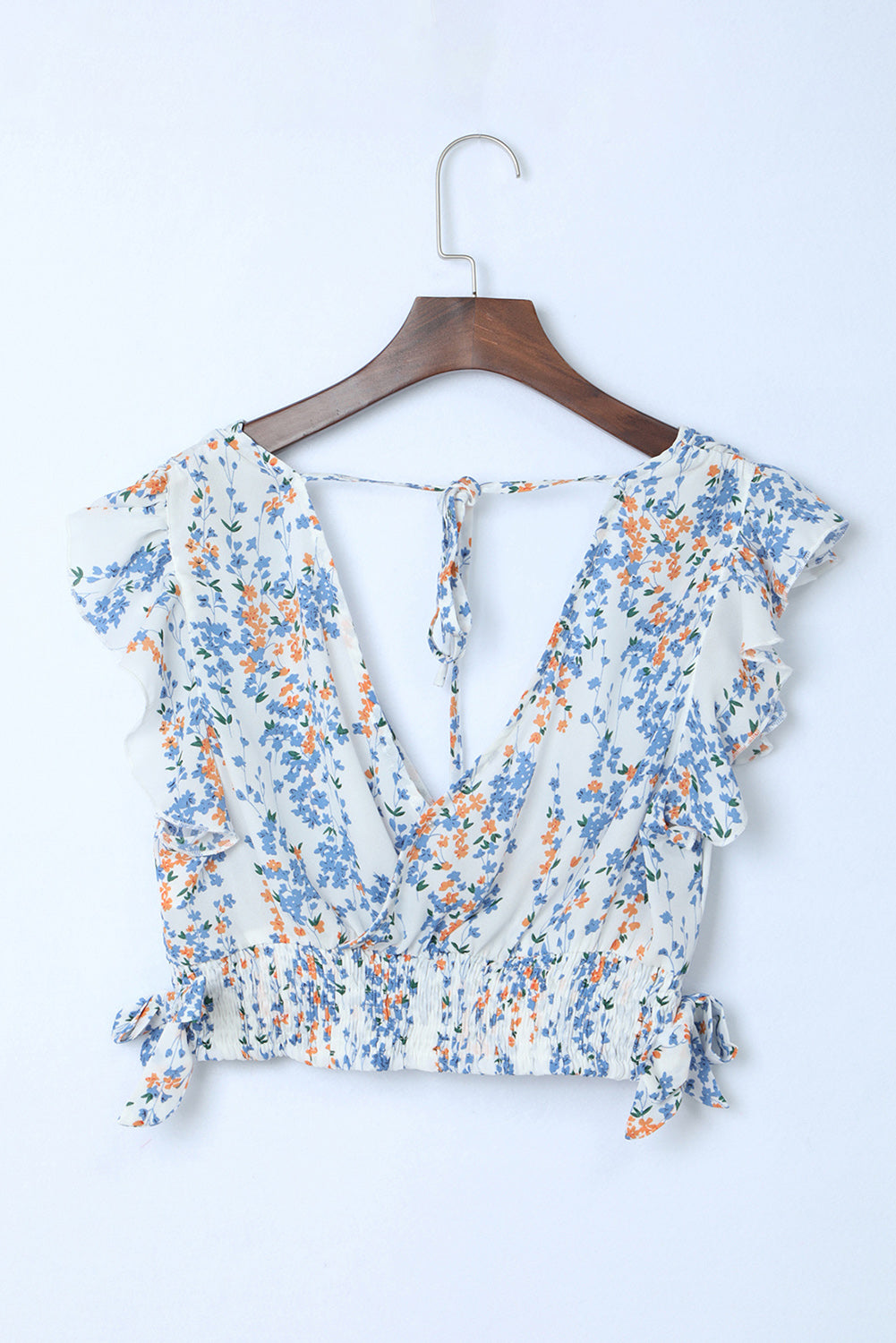 Black Multicolor Floral Ruffled Crop Top and Maxi Skirt Set 100%Polyester Two Piece Sets by Fleurcouture | Fleurcouture