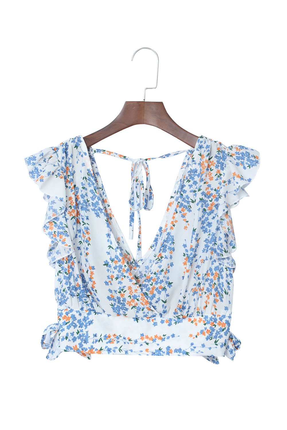 Black Multicolor Floral Ruffled Crop Top and Maxi Skirt Set 100%Polyester Two Piece Sets by Fleurcouture | Fleurcouture