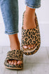Black Print Thick Sole Slip On Slippers Leopard 37 Shoes & Bags/Slippers by Fleurcouture | Fleurcouture