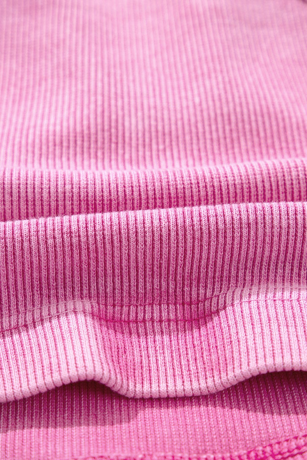 Black Ribbed Mineral Wash Racerback Cropped Tank Top 98%Cotton+2%Elastane Tops by Fleurcouture | Fleurcouture