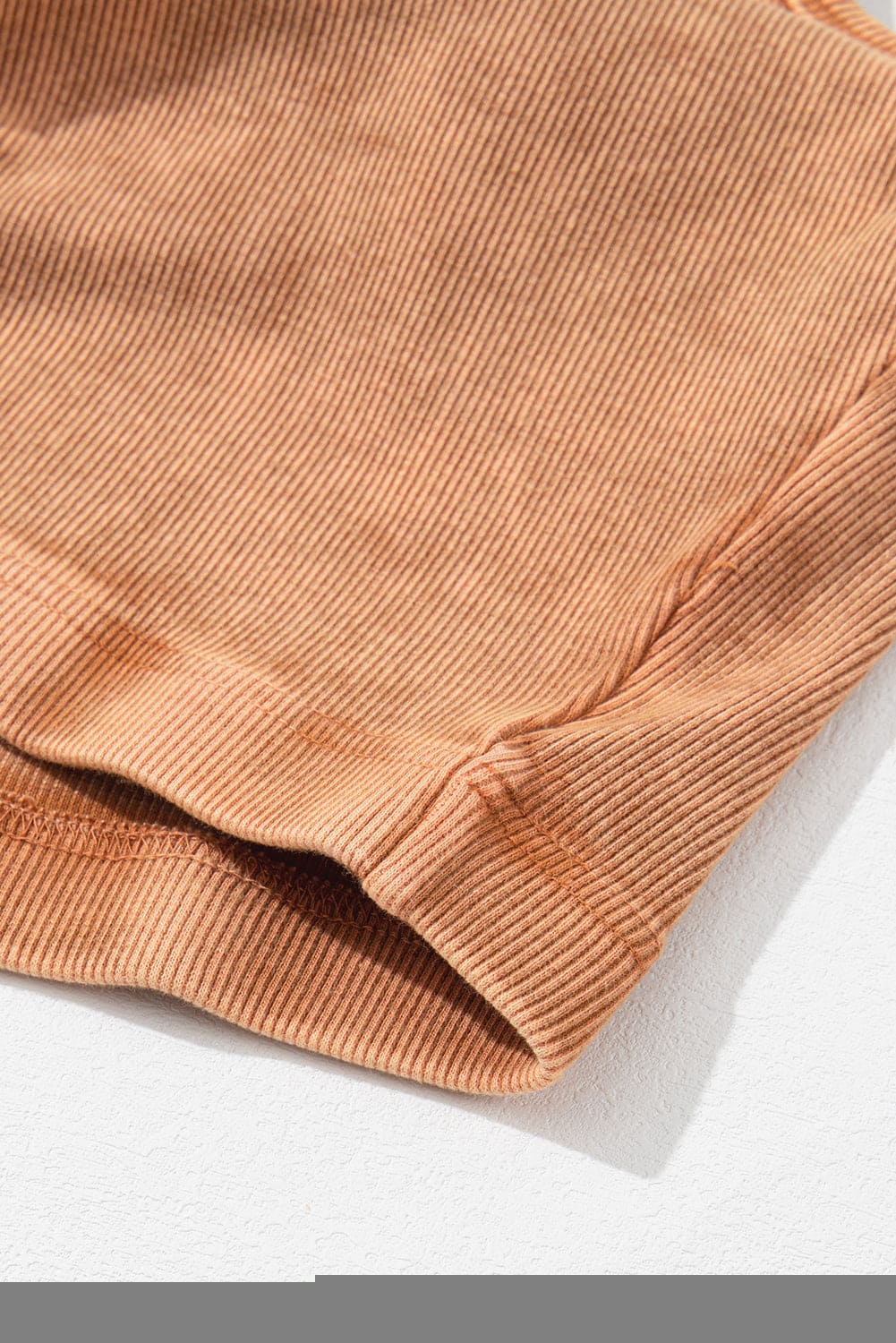 Black Ribbed Mineral Wash Racerback Cropped Tank Top 98%Cotton+2%Elastane Tops by Fleurcouture | Fleurcouture