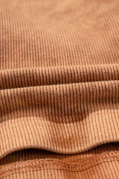 Black Ribbed Mineral Wash Racerback Cropped Tank Top 98%Cotton+2%Elastane Tops by Fleurcouture | Fleurcouture