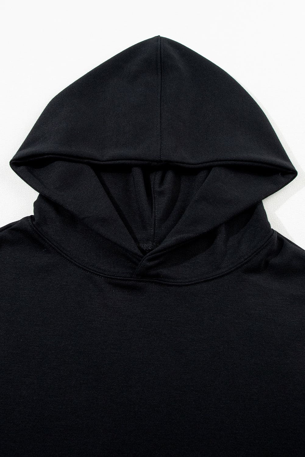 Black Solid Color Sleeveless Hoodie and Shorts Set 80%Polyester+20%Cotton Two Piece Sets by Fleurcouture | Fleurcouture