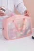Black WASHBAG Print Clear Frosted Waterproof 3pcs Bag Set Pink ONE SIZE 100%ABS Accessories by Fleurcouture | Fleurcouture