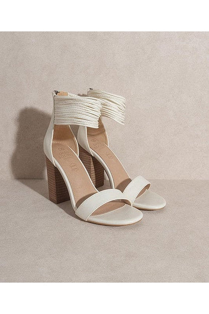 BLAIR-ANKLE STRAP HIGH HEELS WHITE 6 by Let&