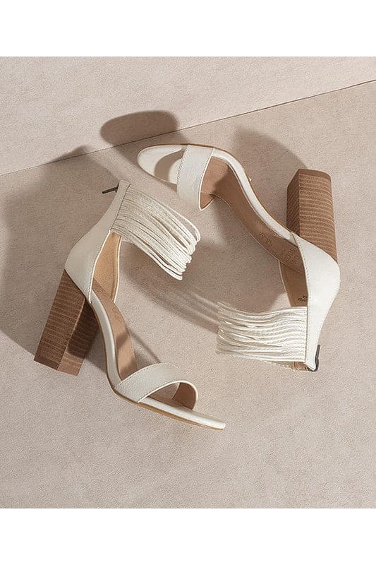 BLAIR-ANKLE STRAP HIGH HEELS WHITE by Let&