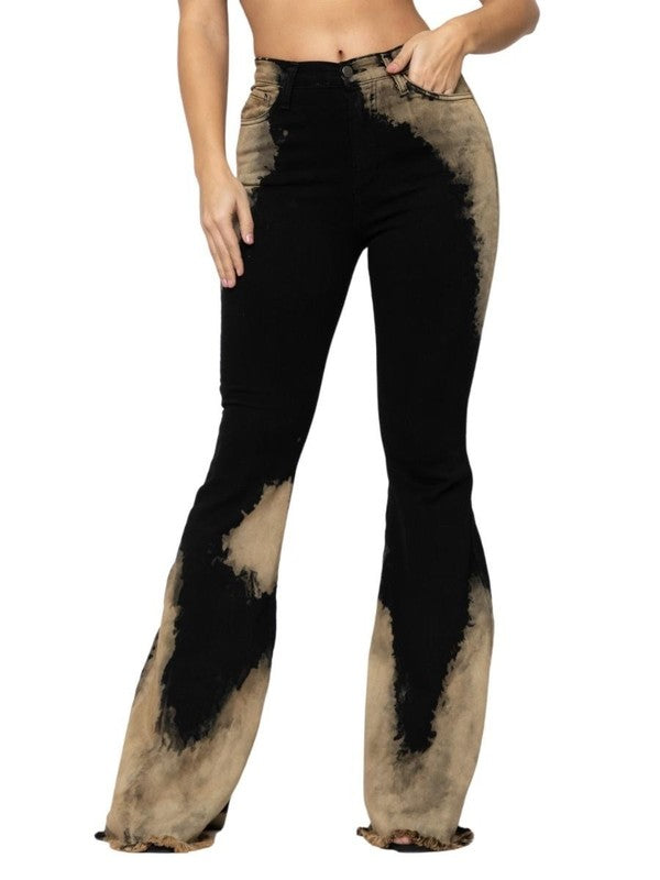 Bleach Bum Bell Bottoms Black 3 by GJG Denim | Fleurcouture