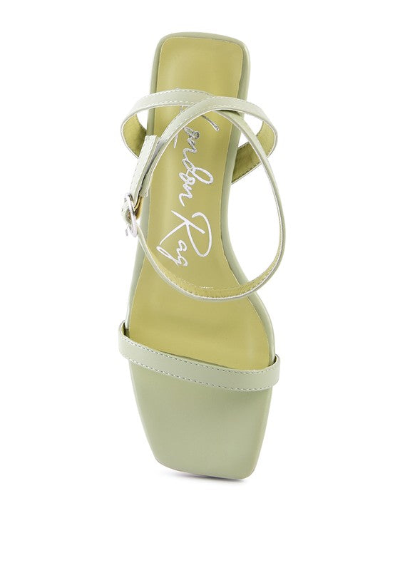 Block Heel Ankle Strap Sandals by Rag Company | Fleurcouture