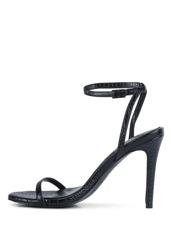 BLONDES Croc High Heeled Sandal by Rag Company | Fleurcouture