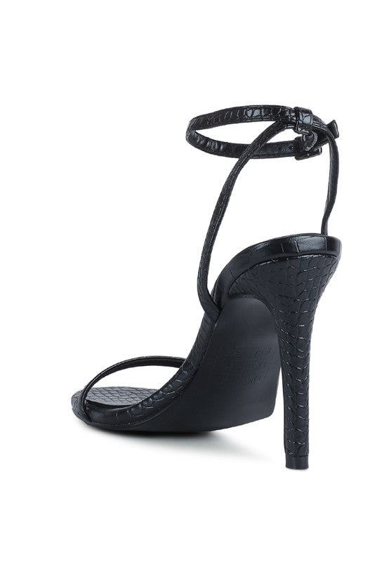 BLONDES Croc High Heeled Sandal by Rag Company | Fleurcouture