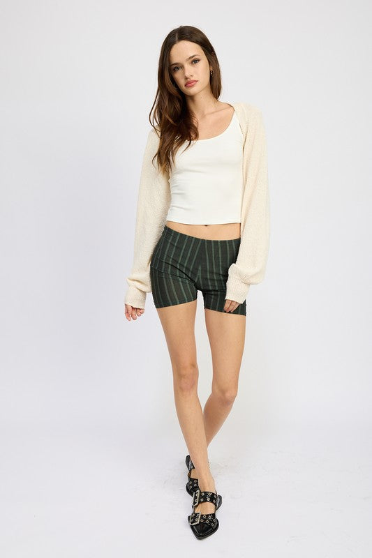 BLOUSON SLEEVE BOLERO BLACK by Emory Park | Fleurcouture