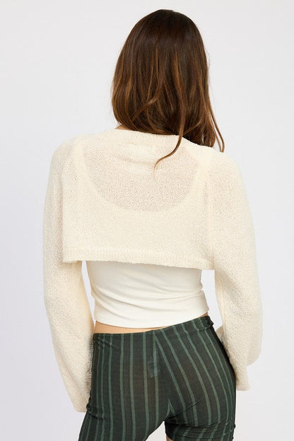BLOUSON SLEEVE BOLERO BLACK by Emory Park | Fleurcouture