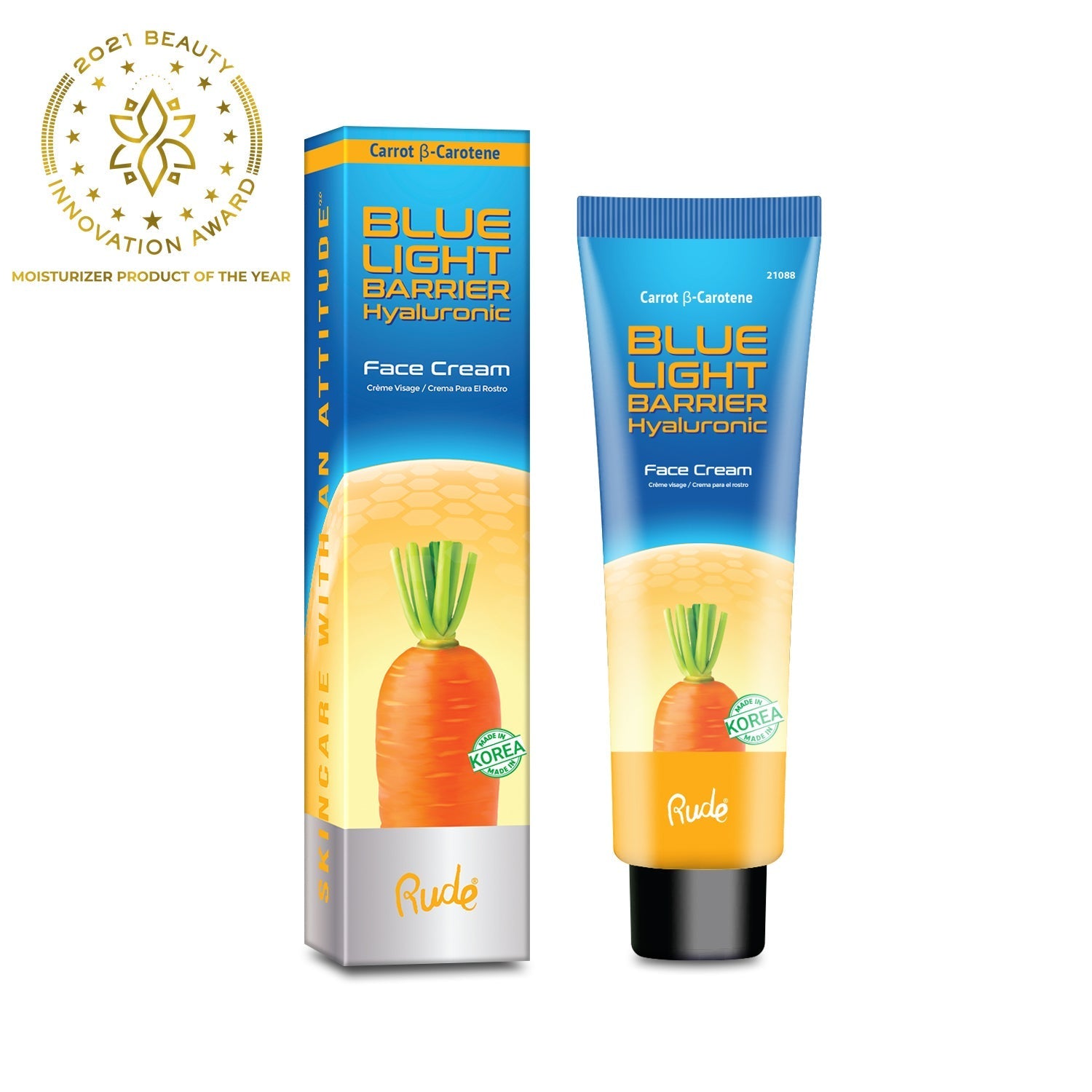 Blue Light Barrier Hyaluronic Face Cream Skincare by Rude Cosmetics | Fleurcouture