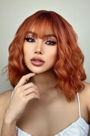 Bobo Wave Synthetic Wigs 12'' Ochre One Size by Trendsi | Fleurcouture