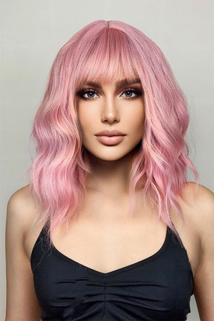 Bobo Wave Synthetic Wigs 12'' Pink One Size by Trendsi | Fleurcouture