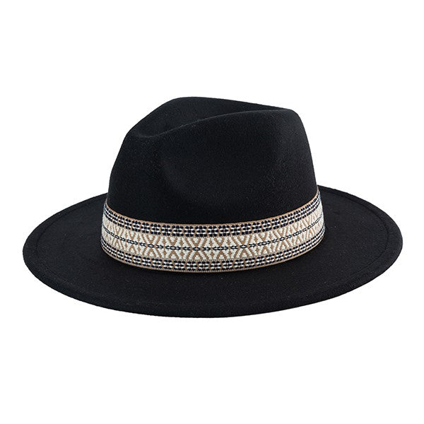 BOHO EMBROIDERED FEDORA HAT Os by Bella Chic | Fleurcouture