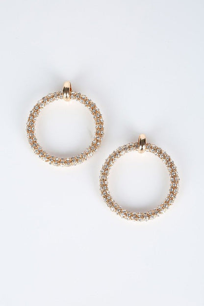 BOLD RHINESTONE HOOP EARRINGS Os by Bella Chic | Fleurcouture