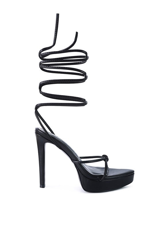 BONDAGE HIGH HEEL LACE UP SANDALS by Rag Company | Fleurcouture