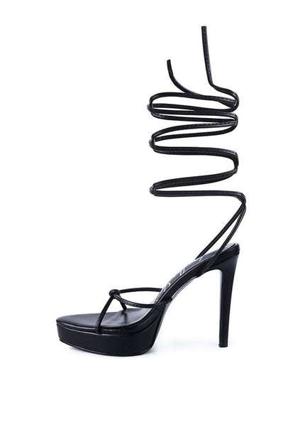 BONDAGE HIGH HEEL LACE UP SANDALS by Rag Company | Fleurcouture