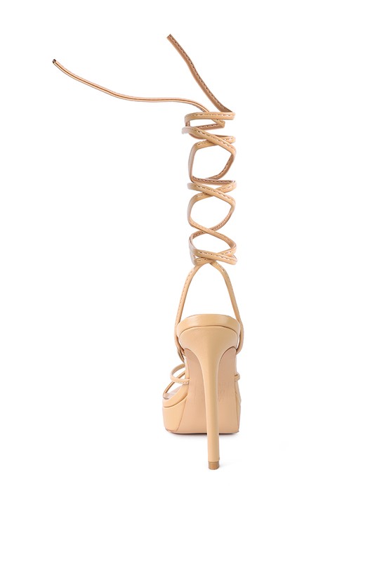 BONDAGE HIGH HEEL LACE UP SANDALS by Rag Company | Fleurcouture