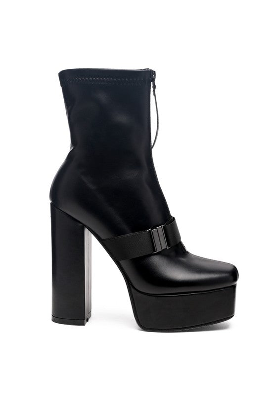 BOOMER CHUNKY HIGH BLOCK HEEL BOOTS by Rag Company | Fleurcouture