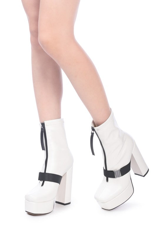 BOOMER CHUNKY HIGH BLOCK HEEL BOOTS by Rag Company | Fleurcouture