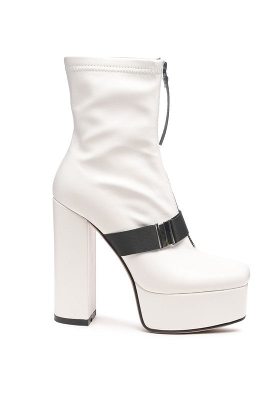 BOOMER CHUNKY HIGH BLOCK HEEL BOOTS by Rag Company | Fleurcouture