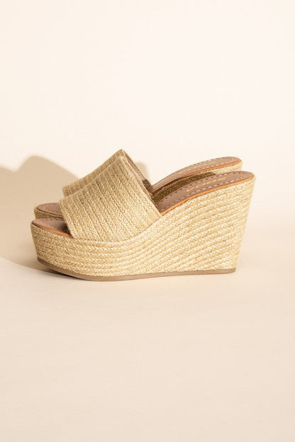 Bounty-S Wedge Platform Heels TAN by Fortune Dynamic | Fleurcouture