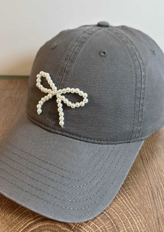 Bow baseball cap grey One Size by Miss Sparkling | Fleurcouture