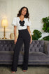 Bow N Pearl Detailed Blk N Wht Fashion Jumpsuit by Fleurcouture | Fleurcouture