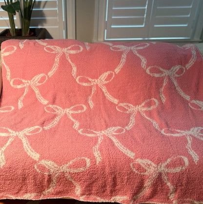 Bow Scalloped Coziest Blanket OS by Ellison and Young | Fleurcouture