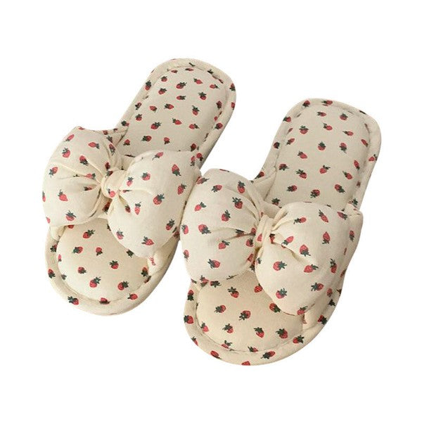 Bow slippers Cream by Miss Sparkling | Fleurcouture