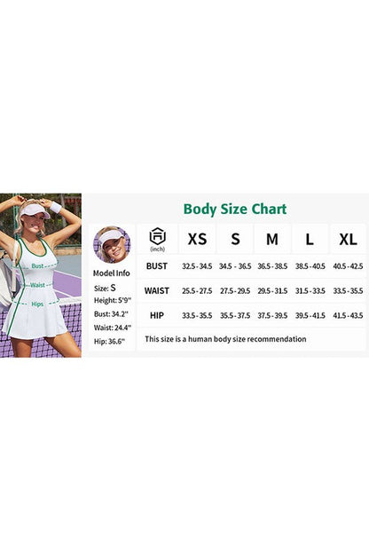 Bra V Neck Racerback Tennis Dresses with Shorts by Charmo | Fleurcouture