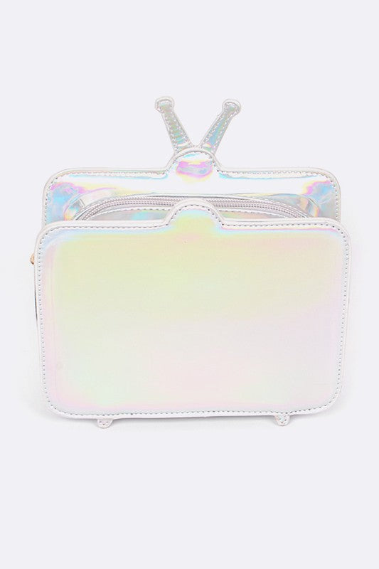 Brain Washed Iconic TV Clutch Silver O/S by Artini Accessories | Fleurcouture