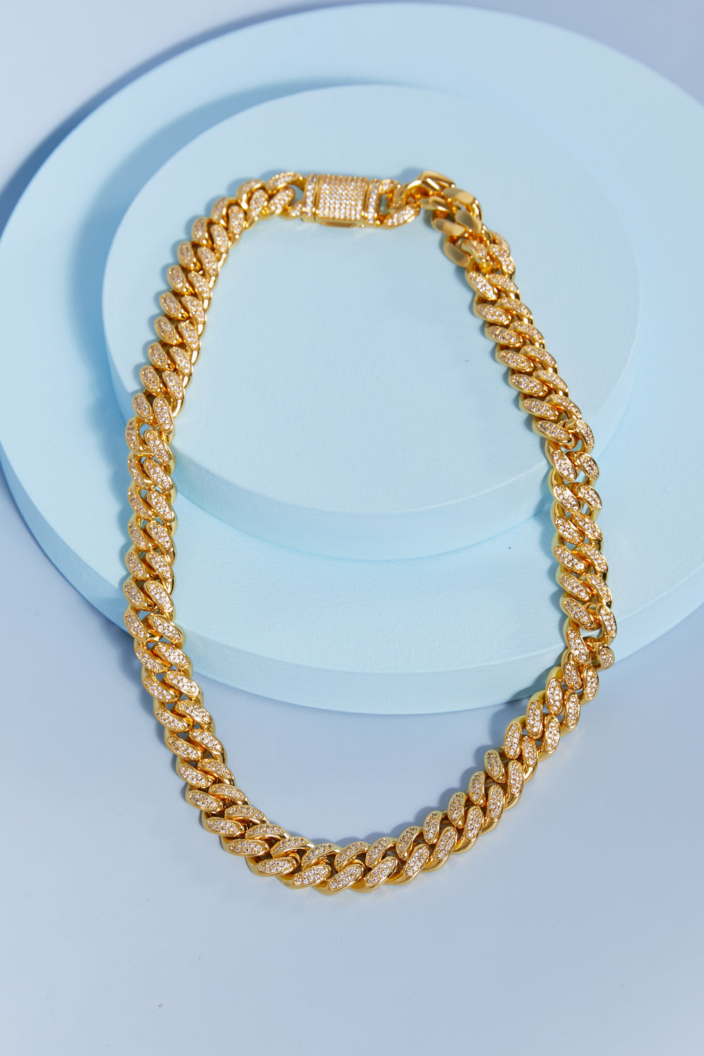 Brass Curb Chain Necklace Gold One Size Accessories by Trendsi | Fleurcouture