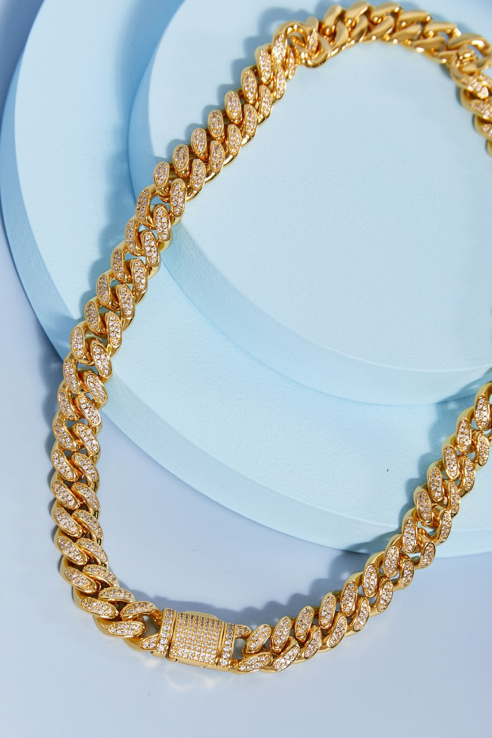 Brass Curb Chain Necklace Gold One Size Accessories by Trendsi | Fleurcouture