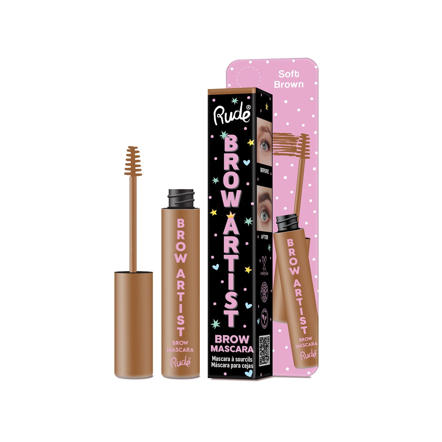 Brow Artist Brow Mascara Warm Taupe Eyebrows by Rude Cosmetics | Fleurcouture