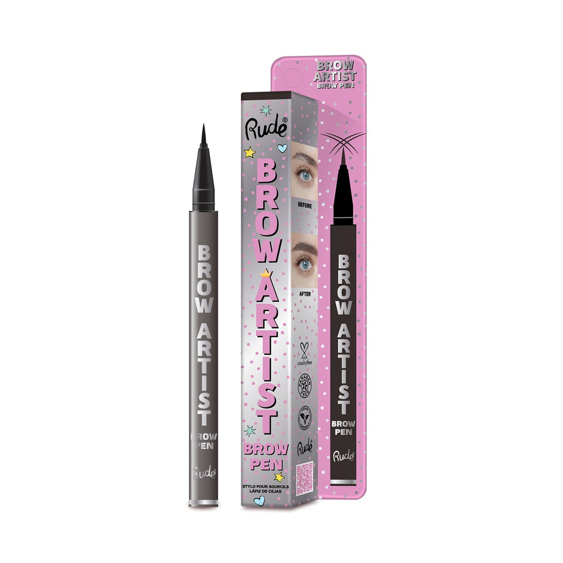 Brow Artist Brow Pen Black Brown Eyebrows by Rude Cosmetics | Fleurcouture