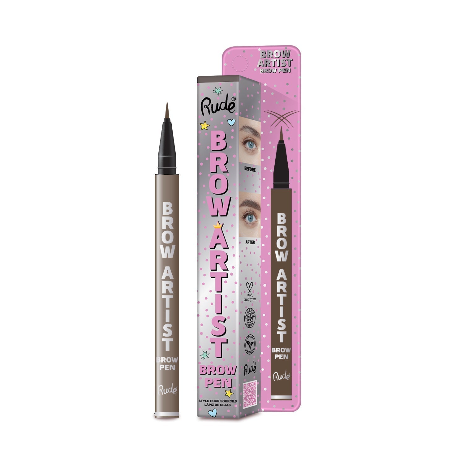 Brow Artist Brow Pen Neutral Brown Eyebrows by Rude Cosmetics | Fleurcouture