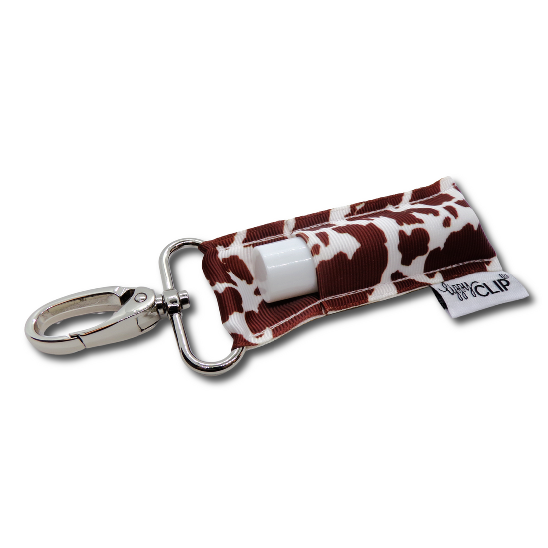 Brown Cow Hide LippyClip® Lip Balm Holder Retail by LippyClip® | Fleurcouture