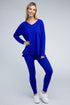 Brushed DTY Microfiber Loungewear Set BRIGHT BLUE S by ZENANA | Fleurcouture