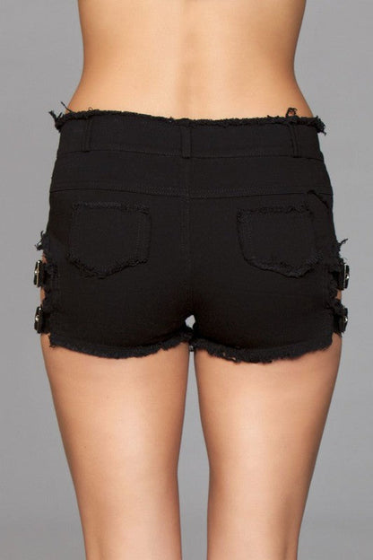 Buckled Down Denim Shorts by BE WICKED | Fleurcouture