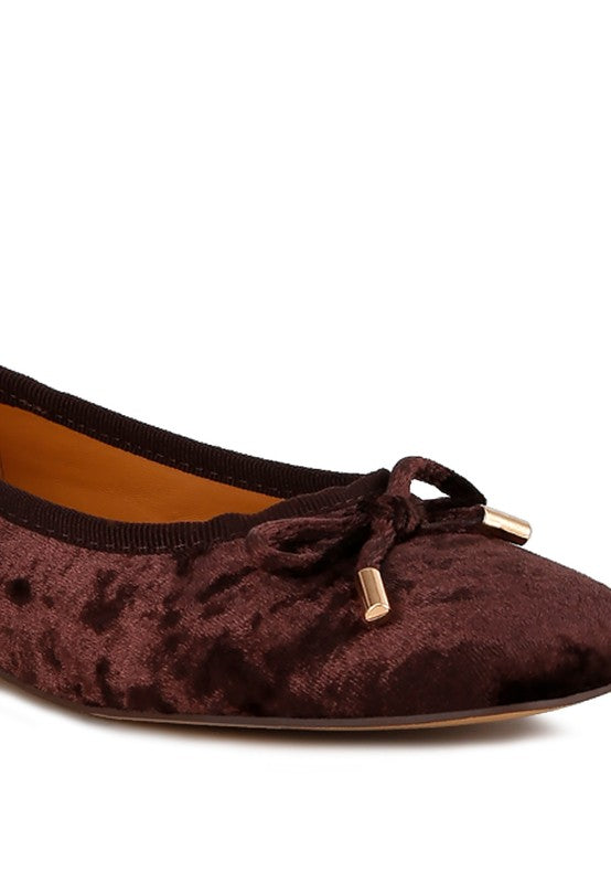 Buckrose Velvet Bow Ballerinas by Rag Company | Fleurcouture