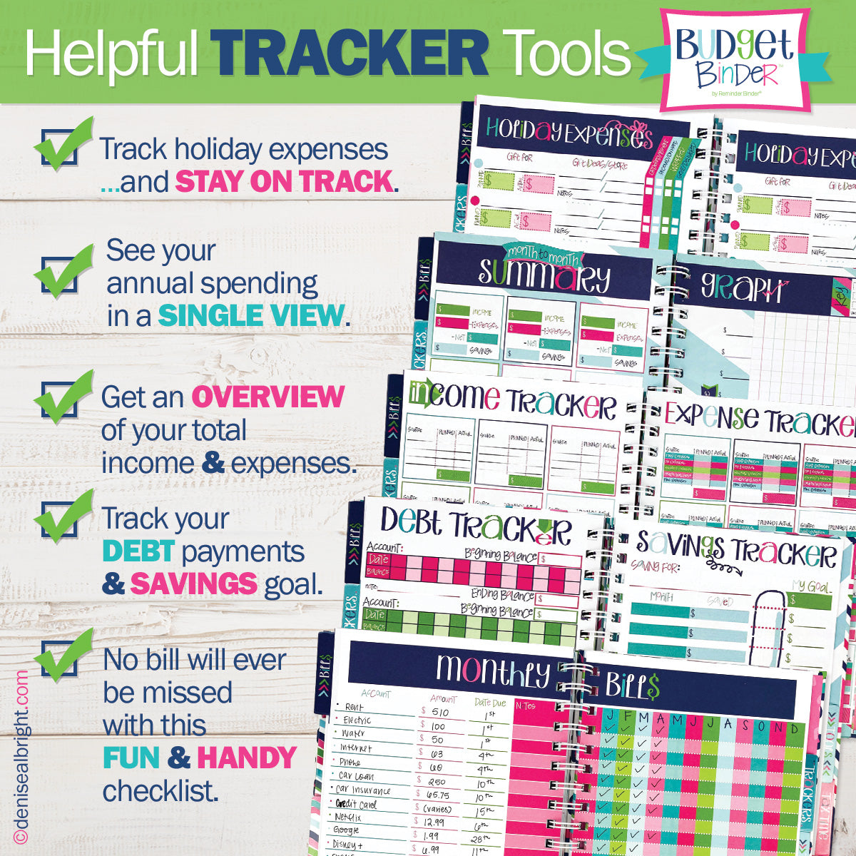 Budget Binder™ Bill Tracker Financial Planner Budgeting by Denise Albright® | Fleurcouture