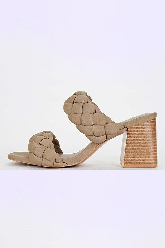 BUGGY-HIGH HEELS MULES TAUPE 6 by Let&