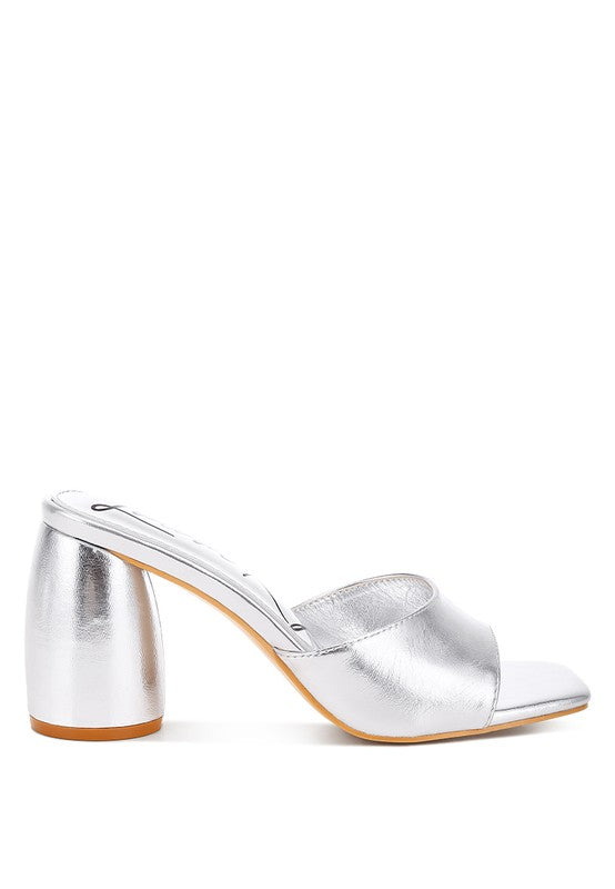 Bumblin Metallic Faux Leather Slip On Sandals Silver by Rag Company | Fleurcouture