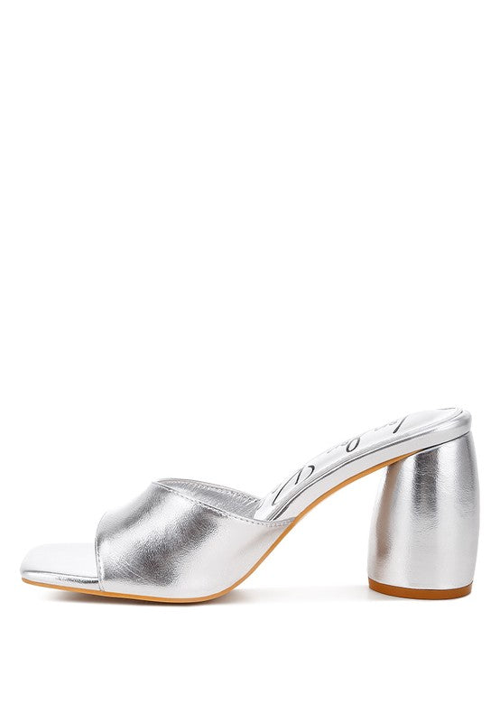 Bumblin Metallic Faux Leather Slip On Sandals Silver by Rag Company | Fleurcouture